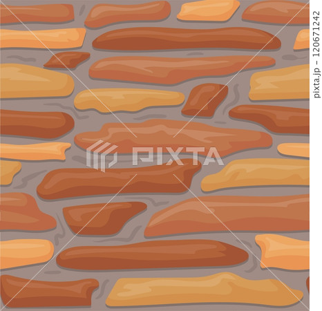 Stone road tile. Seamless game texture. Floor pattern 120671242