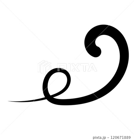 Simple curve calligraphy ribbon, curved line with swirl, swish wave Simple curve calligraphy ribbon, curved line with swirl, swish wave 120671889