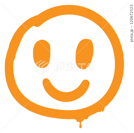 Smile emoji in grungy paint brush stroke style Smile emoji in grungy paint brush stroke style 120672523