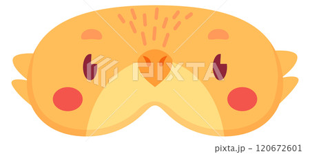Chick sleeping mask. Cute baby bird garment Chick sleeping mask. Cute baby bird garment 120672601