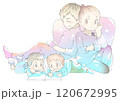 くつろぐ若い家族 くつろぐ若い家族 120672995