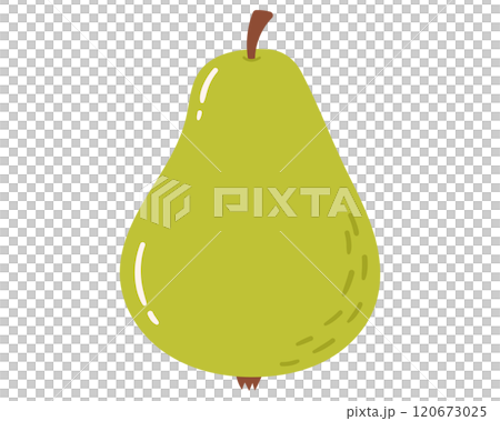 Fruit pear in cartoon hand drawn simple style. Editable variable color 120673025