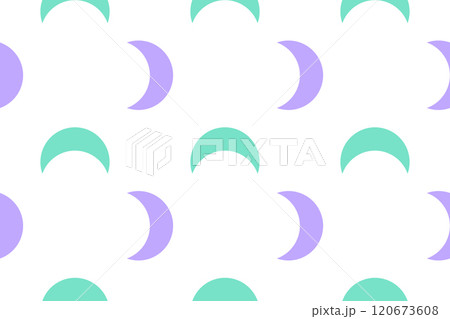 Pastel Crescent Moon Pattern on White Background 120673608