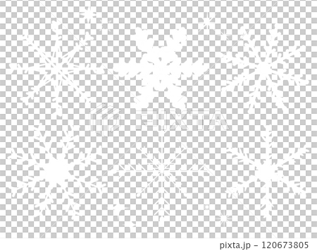 シンプル雪の結晶のベクターイラストセット素材 120673805