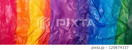 Full frame image of a vibrant palette style lgbt flag painted wall banner for sale 120674337