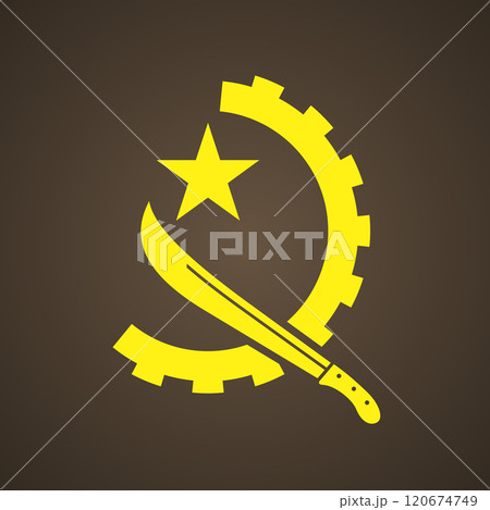 Symbol from the flag of Angola 120674749