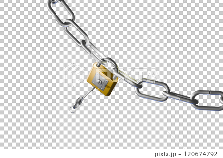 Crime prevention image (padlock type) transparent material 120674792