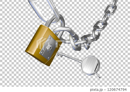 Crime prevention image (padlock type) transparent material 120674794