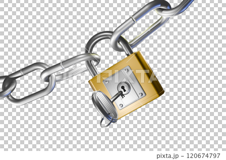 防犯イメージ（南京錠タイプ）透過素材 120674797