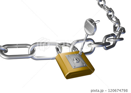 防犯イメージ（南京錠タイプ）透過素材 120674798