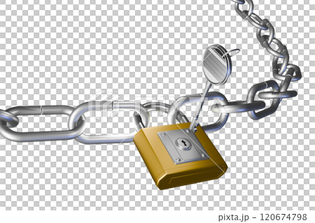 防犯イメージ（南京錠タイプ）透過素材 120674798