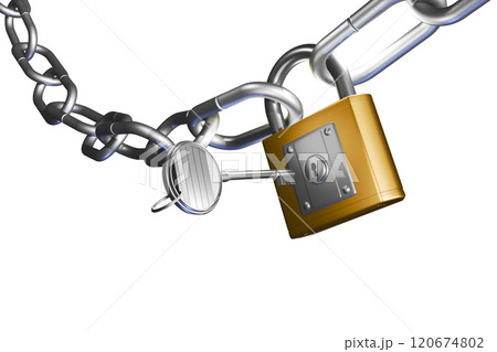 防犯イメージ(南京錠タイプ)透過素材 防犯イメージ(南京錠タイプ)透過素材 120674802
