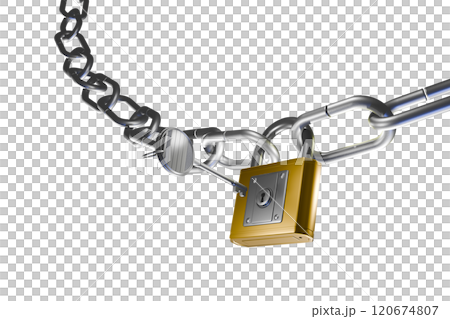 Crime prevention image (padlock type) transparent material 120674807