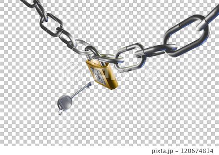 防犯イメージ（南京錠タイプ）透過素材 120674814