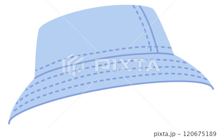 Denim summer hat cartoon icon. Modern fashion Denim summer hat cartoon icon. Modern fashion 120675189