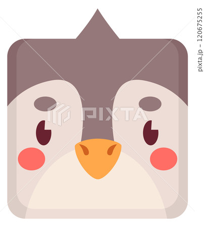 Bird head square icon. Cartoon animal symbol 120675255