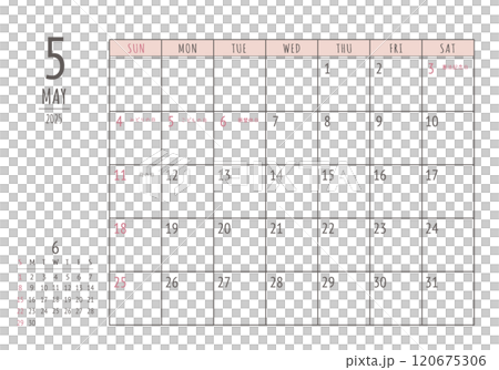 2025年_5月 シンプル書き込みカレンダー 2025年_5月 シンプル書き込みカレンダー 120675306