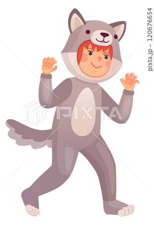 Wolf costume for kid holiday party cartoon character 120676654