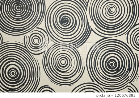 Abstract black and white concentric circles pattern 120676893