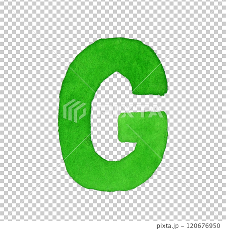 Capital letter G Cute hand-drawn watercolor illustrations and handwritten characters Capital letter G Cute hand-drawn watercolor illustrations and handwritten characters 120676950