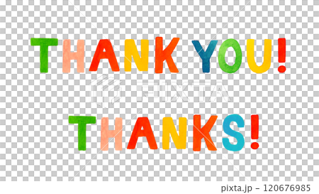 Thank youとThanksのかわいい手書き文字 手描き水彩イラスト素材 Thank youとThanksのかわいい手書き文字 手描き水彩イラスト素材 120676985