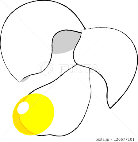 丸くて落ちる生卵の手描き風イラスト 丸くて落ちる生卵の手描き風イラスト 120677101