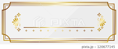 高級感のある抽象的なバナー　ホワイト＆ゴールド 120677145