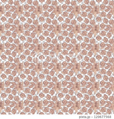 Colorful watercolor lily in vintage style. Floral seamless pattern 120677568