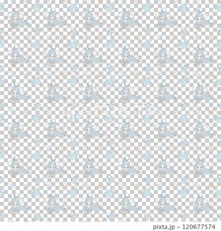 Blue mouse. Fashionable children's creative modern. Christmas seamless wallpaper. Hand-drawn background Blue mouse. Fashionable children's creative modern. Christmas seamless wallpaper. Hand-drawn background 120677574