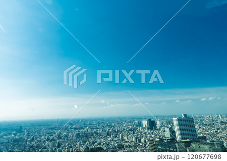 【東京】2024年　秋　大都会新宿高層階からの街並み　摩天楼の風景【日本 120677698