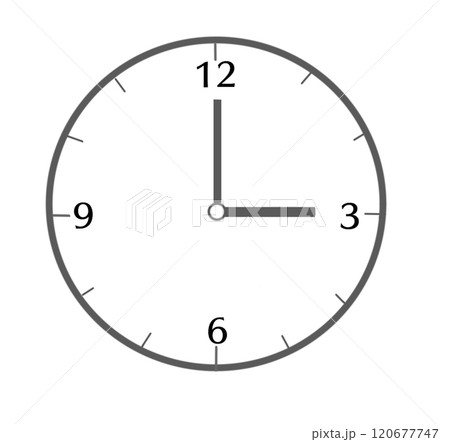 シンプルな時計のイラスト 3時のイラスト素材 [120677747] - PIXTA