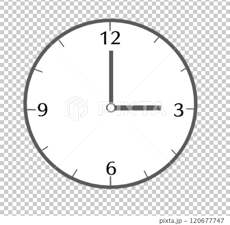シンプルな時計のイラスト 3時のイラスト素材 [120677747] - PIXTA