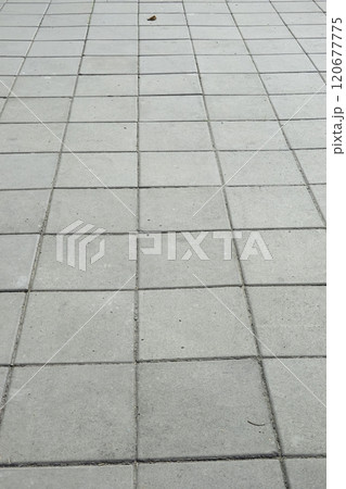 Perspective View of Monotone Gray Brick Stone on The Ground for Street Road. Sidewalk, Driveway, Pavers, Pavement Perspective View of Monotone Gray Brick Stone on The Ground for Street Road. Sidewalk, Driveway, Pavers, Pavement 120677775