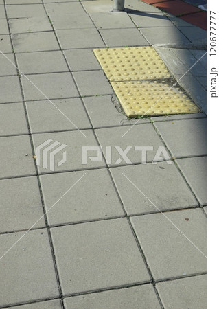 Perspective View of Monotone Gray Brick Stone on The Ground for Street Road. Sidewalk, Driveway, Pavers, Pavement Perspective View of Monotone Gray Brick Stone on The Ground for Street Road. Sidewalk, Driveway, Pavers, Pavement 120677777