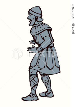 Vector drawing. The king looks ahead 120677803