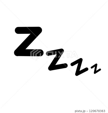 Symbol of sleep. Flying letter Z. Comic book element. Nap sticker 120678363