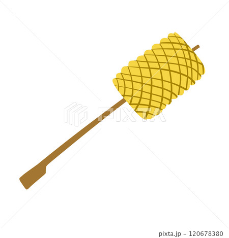 Corn on skewer. Grilled fried food. Tasty vegetarian roasted corncob. Prepared barbeque or kebab. Vegetable on stick Corn on skewer. Grilled fried food. Tasty vegetarian roasted corncob. Prepared barbeque or kebab. Vegetable on stick 120678380