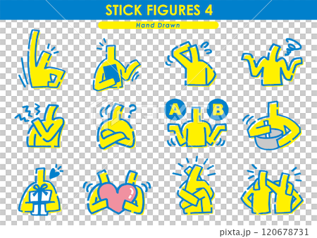 Hand drawn stick figures set 120678731