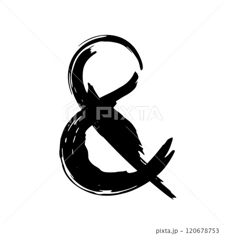 Hand painted ampersand symbol isolated on white background Hand painted ampersand symbol isolated on white background 120678753