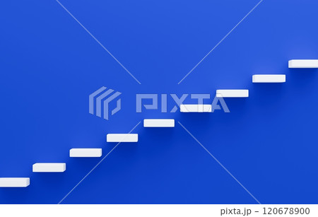 3D素材_シンプルな階段_青 3D素材_シンプルな階段_青 120678900