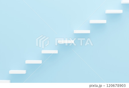 3D素材_シンプルな階段_水色 120678903