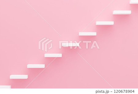 3D素材_シンプルな階段_ピンク 120678904