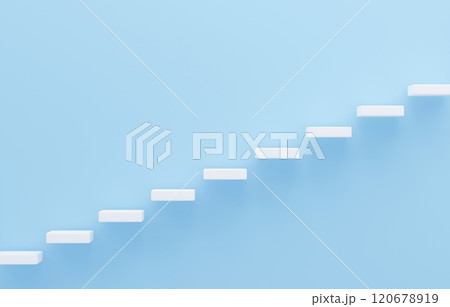 3D素材_シンプルな階段_水色 120678919