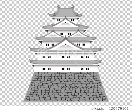 日本の城　五重の天守のイラスト 120679101