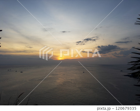 Promthep cape viewpoint at sunset in Phuket, Thailand. Promthep cape viewpoint at sunset in Phuket, Thailand. 120679335