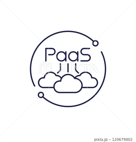 Paas icon, Platform as a Service, line design 120679802