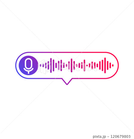 Voice message icon on white, audio note design Voice message icon on white, audio note design 120679803