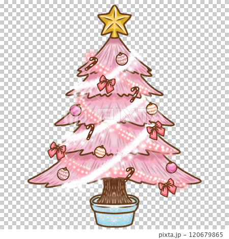 Pink colorful christmas tree 120679865