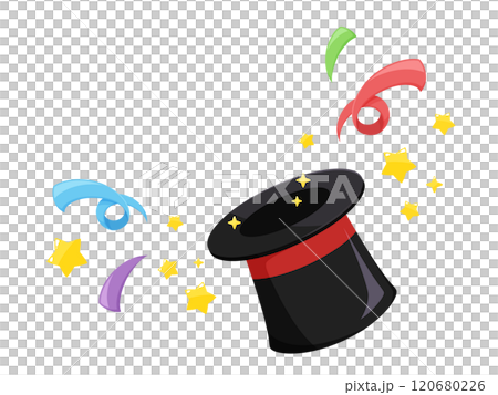 Background illustration of magic trick popping out of a top hat 120680226