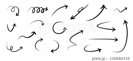 手書きのかわいい矢印のセット 120680310